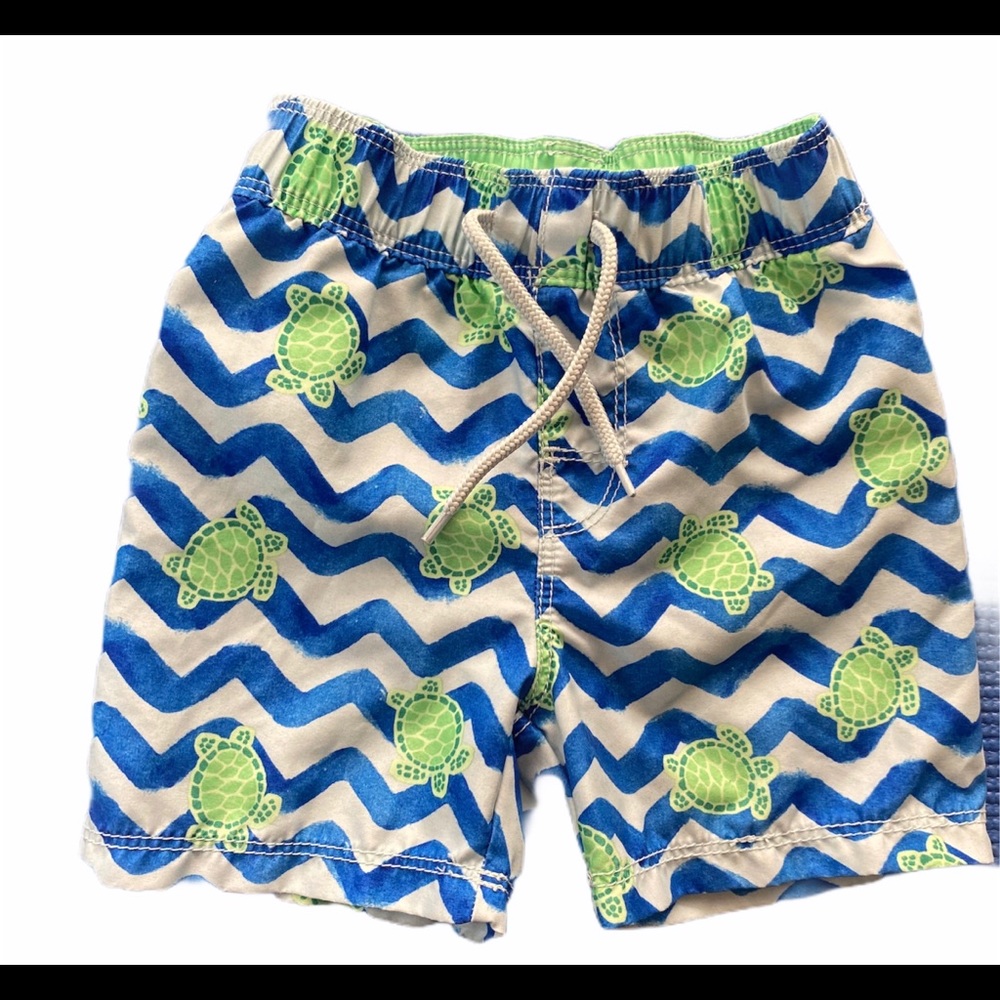 Old Navy Toddler Swim Trunks Beach Turtles 18-24m
